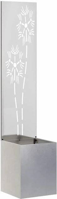 vidaXL Garten Sichtschutz-Leinwand Floral Silber aus Edelstahl B: 32 cm, H: 140 cm - Bild 1