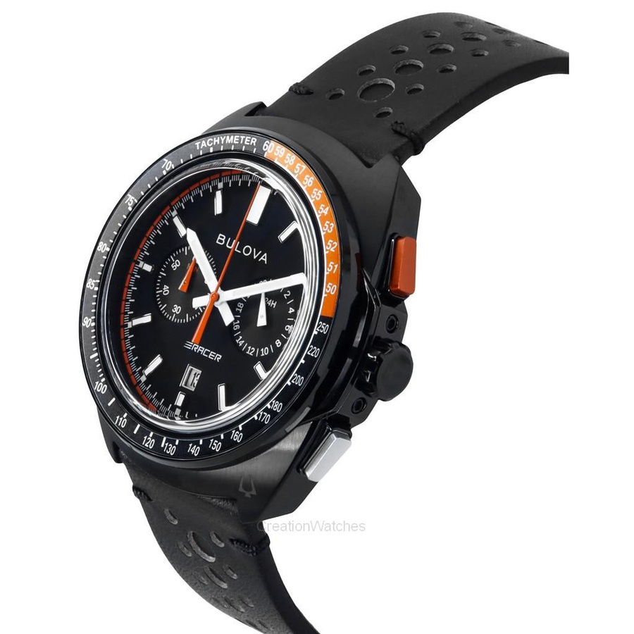 Bulova Racer Chronograph, Lederarmband, Schwarz, Quarz, 42 mm, Herren - Bild 4