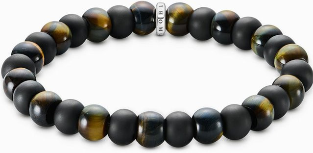 Thomas Sabo Armband, 925 Silber, Obsidian, Tigerauge, Unisex - Bild 1