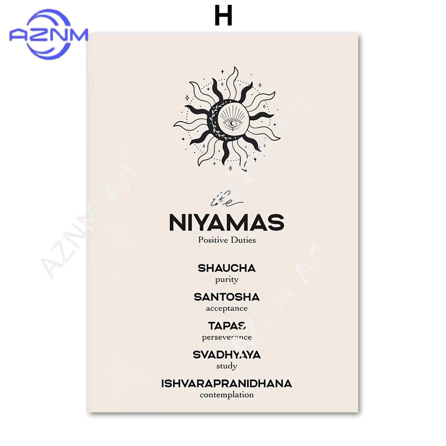 AZNM Modernes Yoga Wandbild als Leinwandmalerei in Beige für Zen und Fitness-Studio - Bild 2