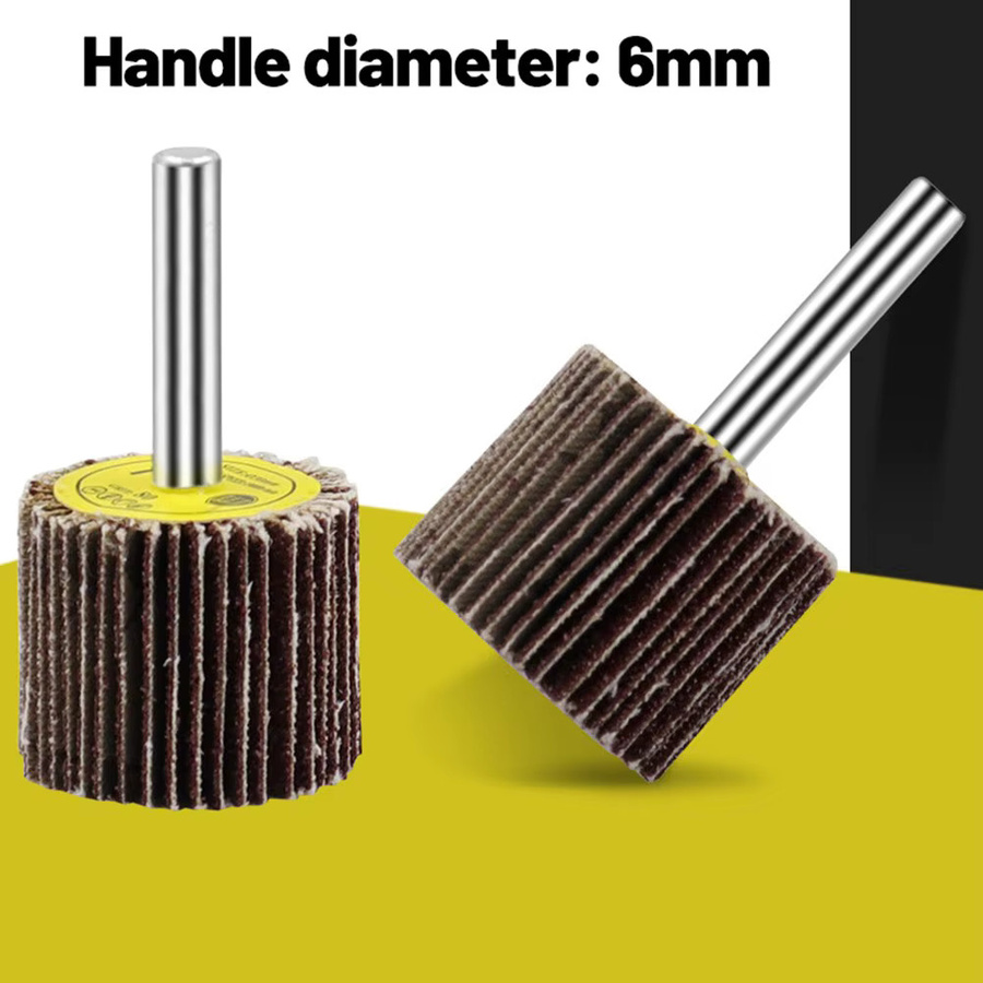 DAZZLEEX Lamellenschleifscheiben mit 6mm Schaft und 80er Körnung in Braun, Durchmesser 16-80mm - Bild 5