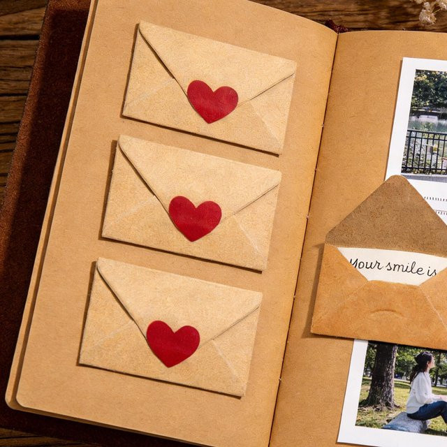 60 Stück Mini-Umschläge aus Kraftpapier in Braun für Valentinstag-Liebesbriefe und Kartenhalter - Bild 1
