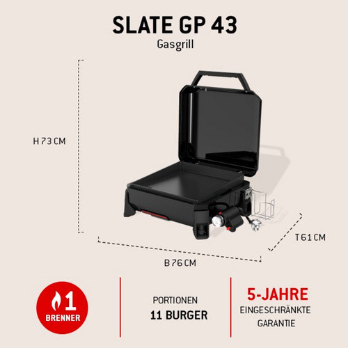 Weber Slate GP Premium Gasgrill mit 1 Brenner in Schwarz, Grillfläche: B: 43 cm, T: 41 cm - Bild 2
