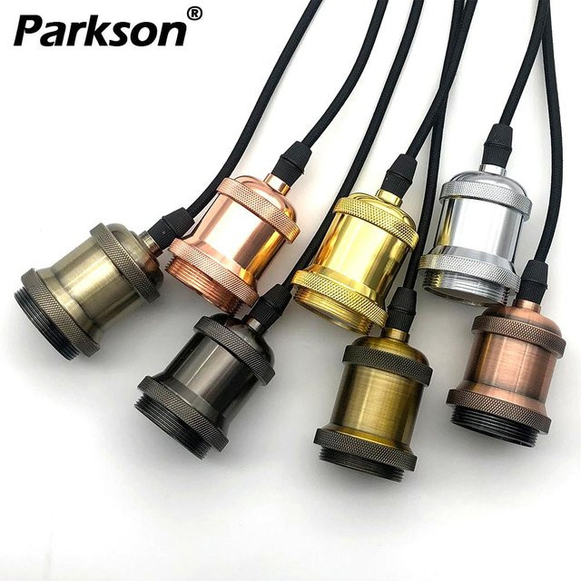 Parkson Edison Pendelleuchte im Industrie-Design aus Aluminium mit E27 Sockel in Schwarz und Multicolour - Bild 1