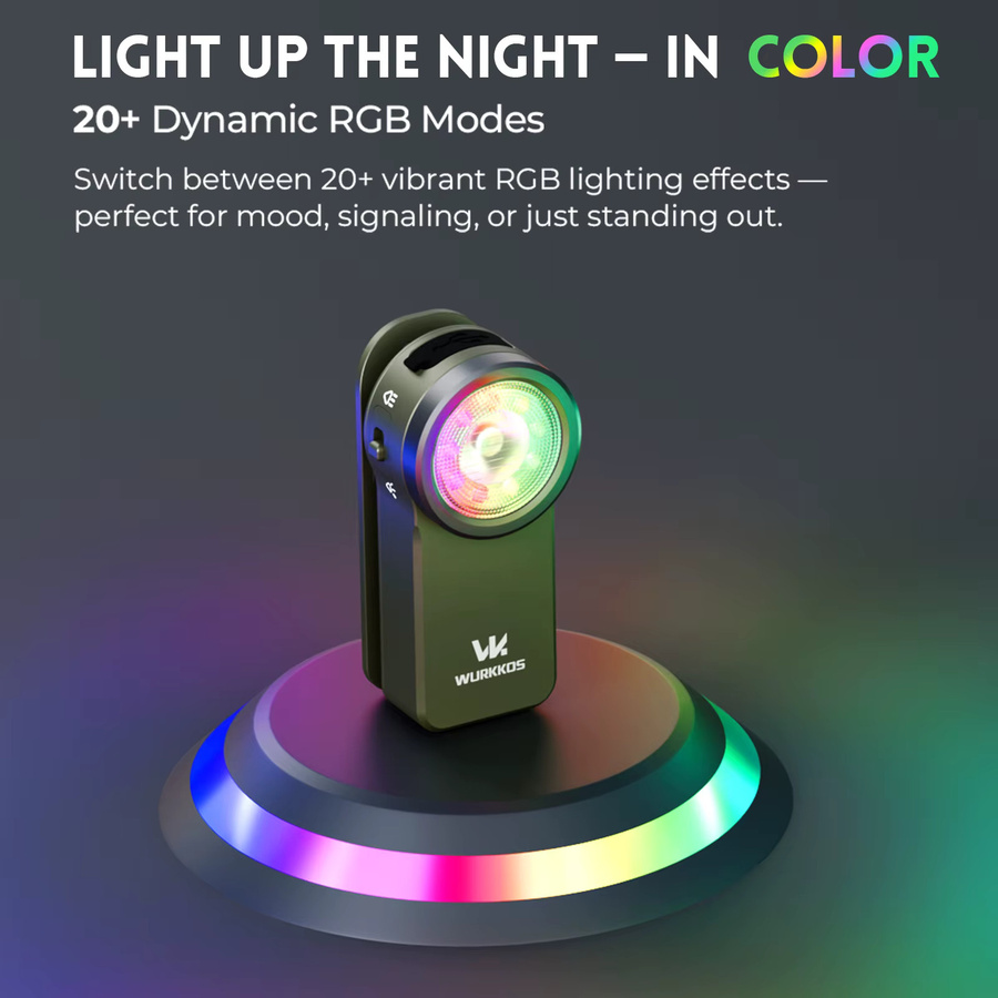 Wurkkos HD03 Clip Light RGB Taschenlampe mit Magnet und USB-C wiederaufladbare Mini-Taschenlampe in Multicolour - Bild 4