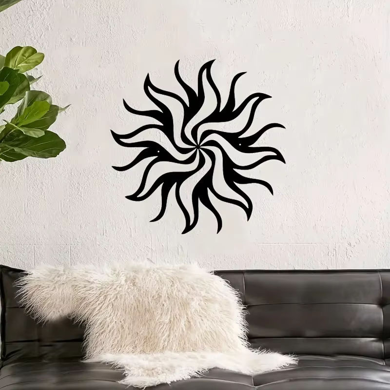 Hello young Abstrakte Metallkunst Sonne und Mond Wanddekoration in Schwarz für Innen und Außen - Bild 5