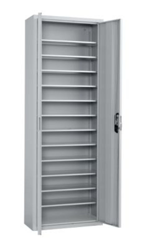 Magazinschrank SSI Schäfer Serie PROFI LF 211/221 mit Türen und 82 Sichtlagerkästen, Farbe Hellsilber, Höhe: 198 cm - Bild 2