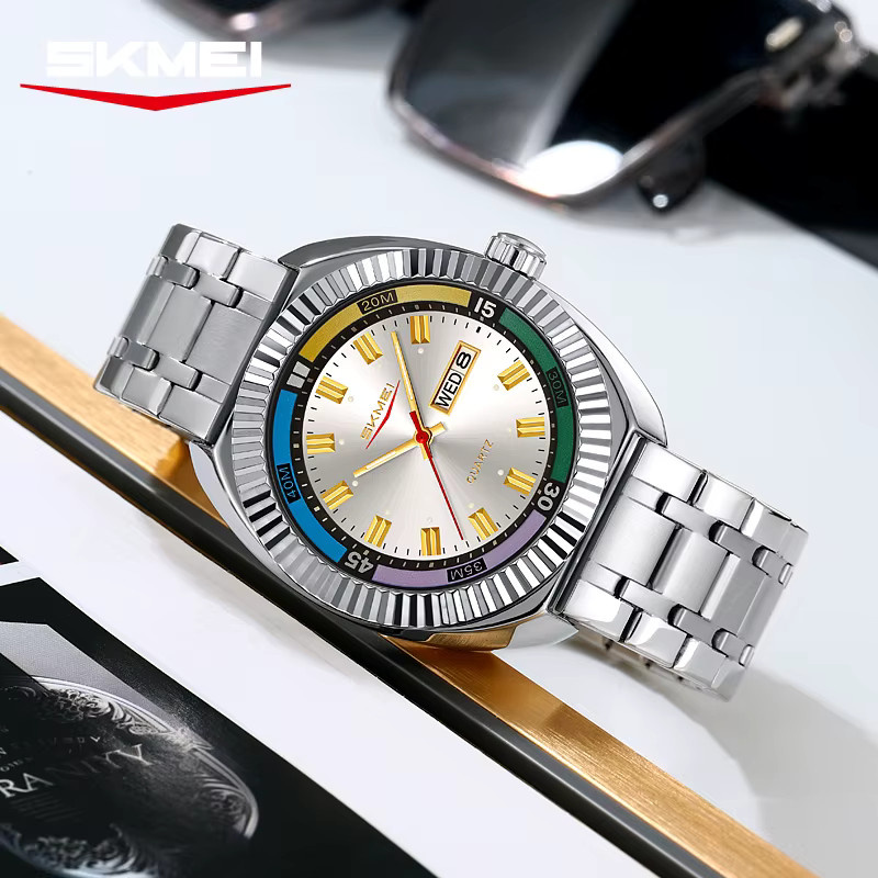 SKMEI Armbanduhr, Quarz, Edelstahl, Bunt, Herren - Bild 3