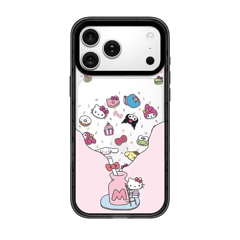 Sanrio 50. Jubiläum Acryl-Hülle mit Soda-Flaschen-Design und Spiegelfunktion für iPhone 17 Pro Max 16 15 14 Plus, MagSafe kompatibel, Mehrfarbig - Bild 2