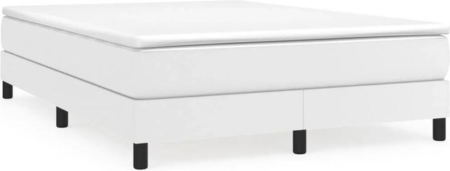 vidaXL Boxspringbett mit Matratze Hybrid-Design in Weiß, B/T: 140 x 190 cm, Kunstleder und Stoff - Bild 1