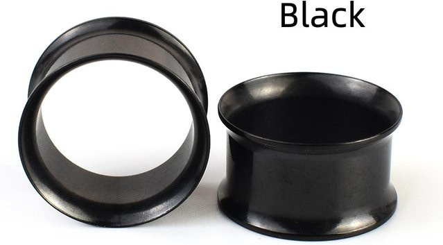 JIAPEIJIA Ohrstöpsel, Tunnel, Edelstahl, Schwarz, Unisex, 4 mm - Bild 1