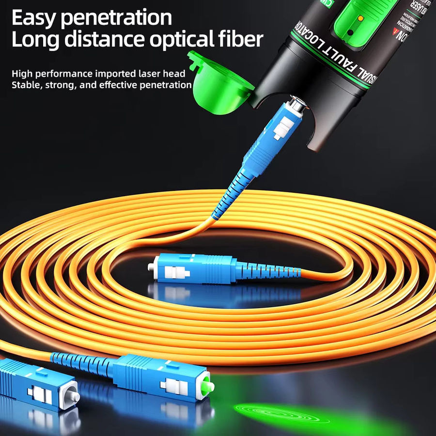 ZoeRax Glasfaser-Fehlerortungsgerät mit 30/15 mW, wiederaufladbar via USB Typ C, FC/LC-Adapter, Lichtstift in Grün oder Rot - Bild 4