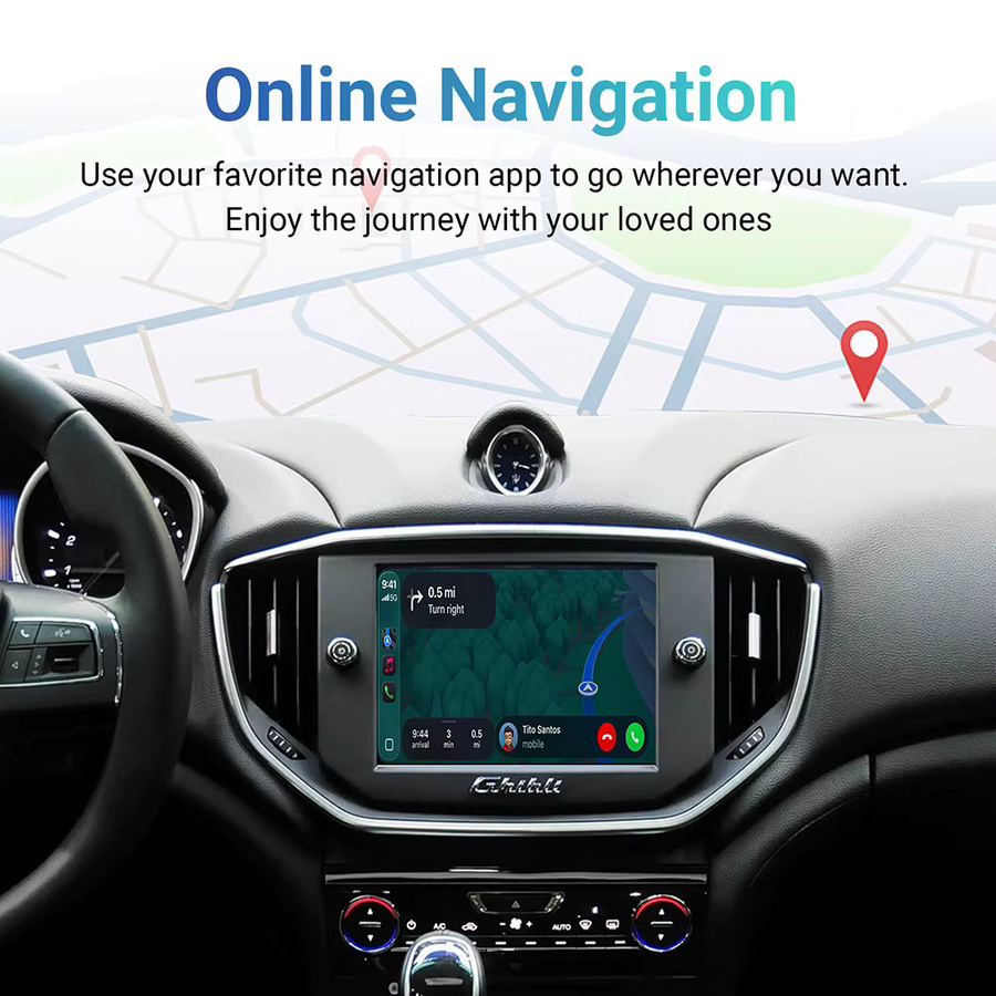 EzoneTronics Wireless CarPlay und Android Auto Retrofit Kit Decoder Box für Maserati Quattroporte Ghibli in Schwarz - Bild 3