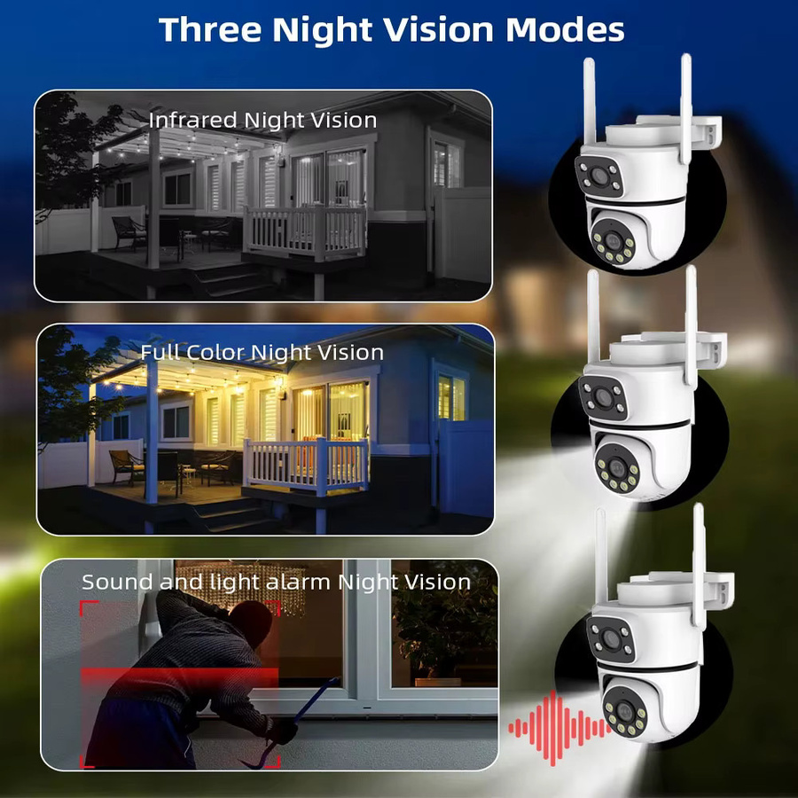 Tuya 4K Dual-Objektiv PTZ Sicherheitsschleuse mit 10X Zoom, 5G Wifi und Menschlicher Erkennung, Weiß - Bild 5