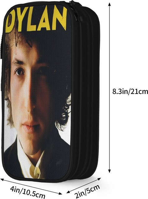 Doppellagige Federtasche Bob Dylan von Fancy Style Studio in Schwarz - Bild 1