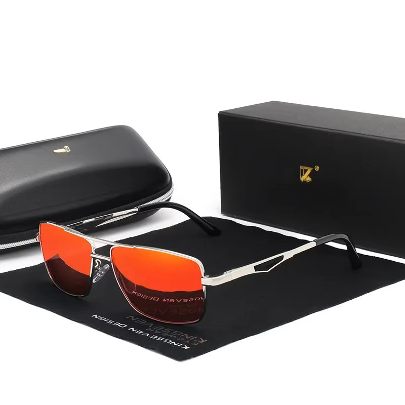 KINGSEVEN Sonnenbrille Aviator, Aluminium, Vollrand, polarisiert, Herren - Bild 3