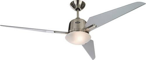CasaFan Eco Aviatos 132 Deckenventilator mit Beleuchtung und Fernbedienung in Chrom gebürstet, H x B x T: 36,5 x 132 x 36,5 cm - Bild 1