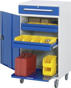 Rau Beistellschrank Stehpult 32 mobil mit Türen, Schubladen und Schloss, B: 65,0 cm, T: 52,0 cm, H: 118,5 cm