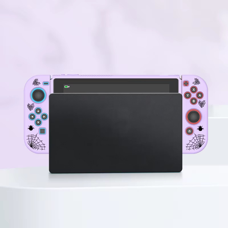 Twin Skeletons Soft TPU Slim Schutzhülle für Nintendo Switch OLED in Pink und Purple - Bild 2