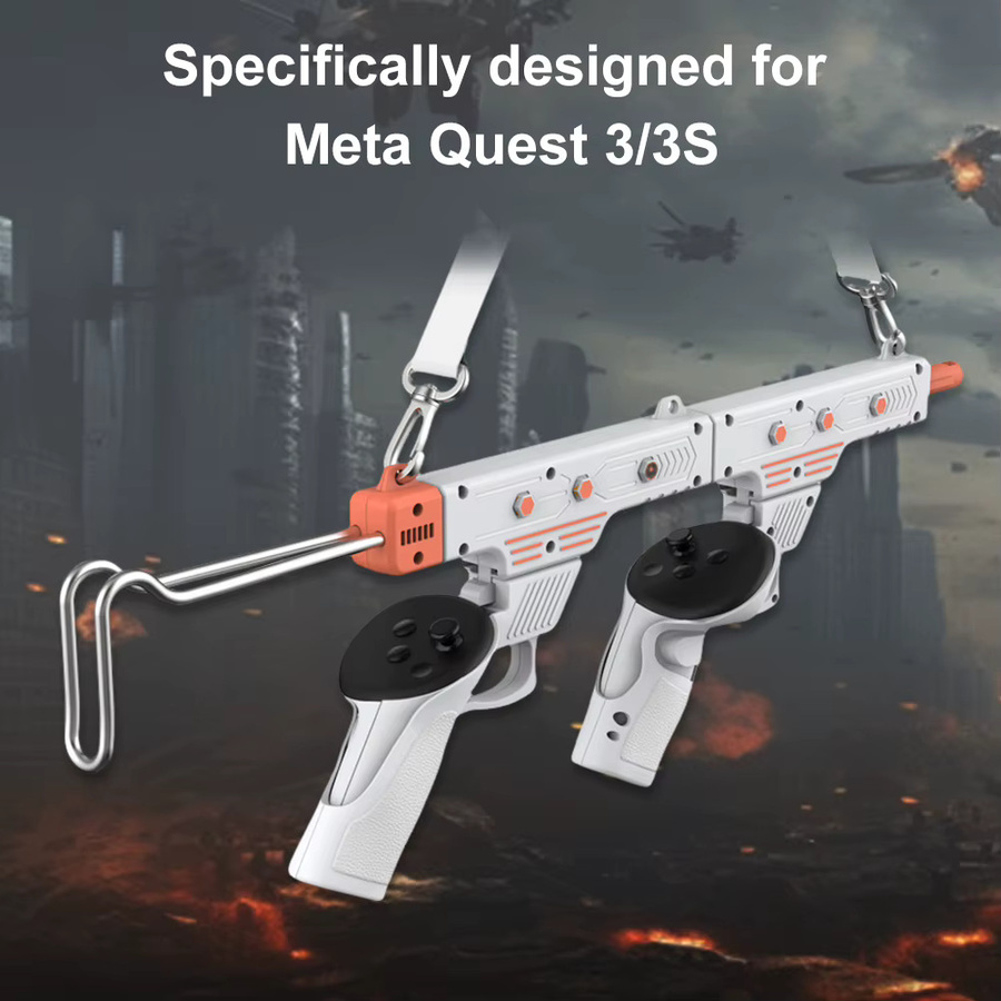 ALLOYSEED VR-Gewehrschaft als Schießspiel-Zubehör und Controller-Adapter für Meta Quest 3 und Quest 3S in Weiß - Bild 3