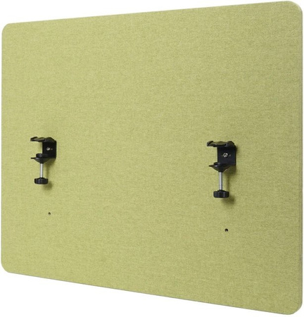 Proregal Akustik-Tischtrennwand als Büro-Sichtschutz und Pinnwand, Doppelwandig aus Stoff, Farbe: Grün, H x B x T: 60 x 75 x 2 cm