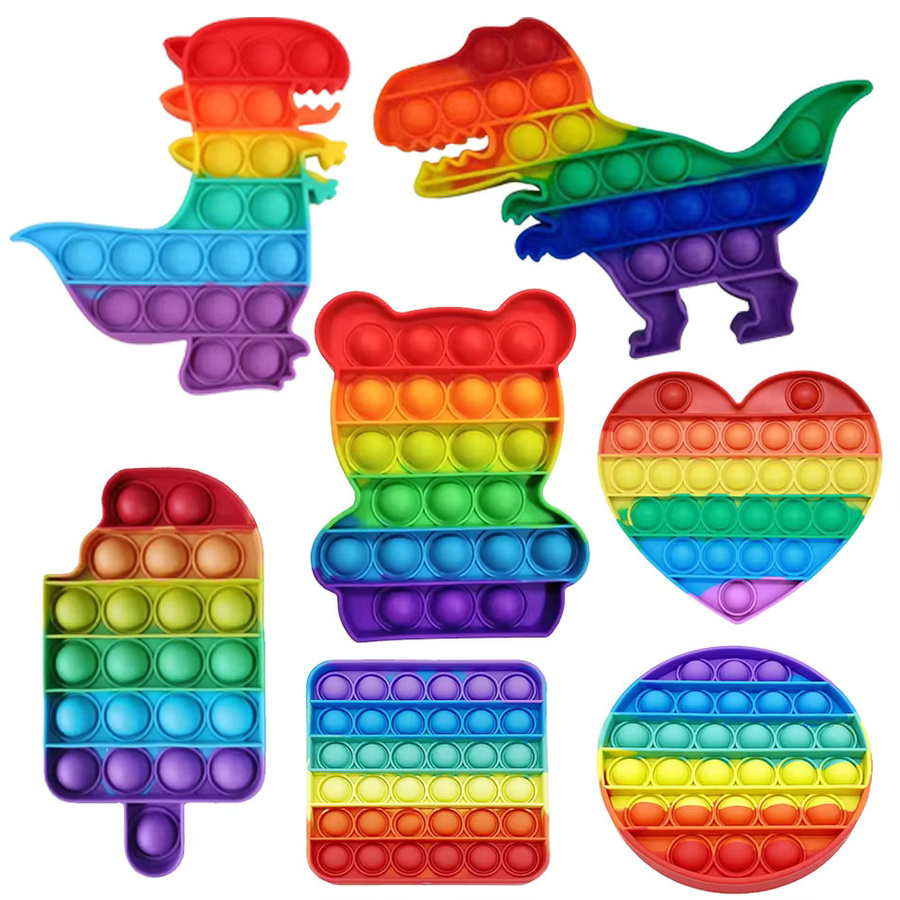 Bandai Regenbogen-Pop-Bubble-Fidget-Spielzeug, Bunt / Mehrfarbig, Silikon, Dinosaurier - Bild 2