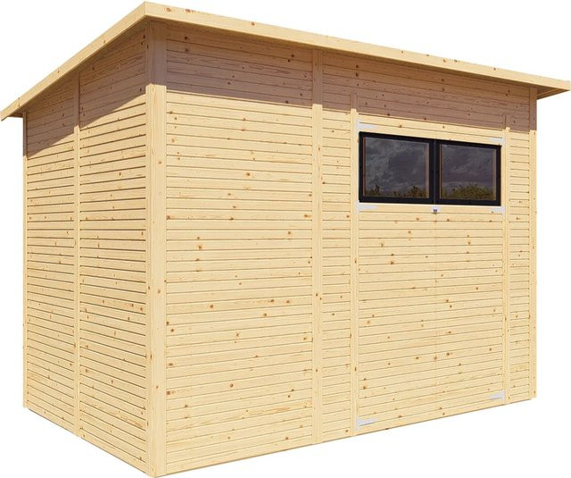 Bertilo Gerätehaus Pent Modern in Natur mit Doppeltür aus Holz, B: 306 cm, T: 202 cm - Bild 1