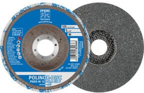 PFERD TOOLS POLINOX verpresste Vlies-Disc PNER für das Finish, Farbe: Grau, Durchmesser: 125 mm, Bohrung-Ø: 22,23 mm, Körnung: SIC Fein, Weich - Bild 1
