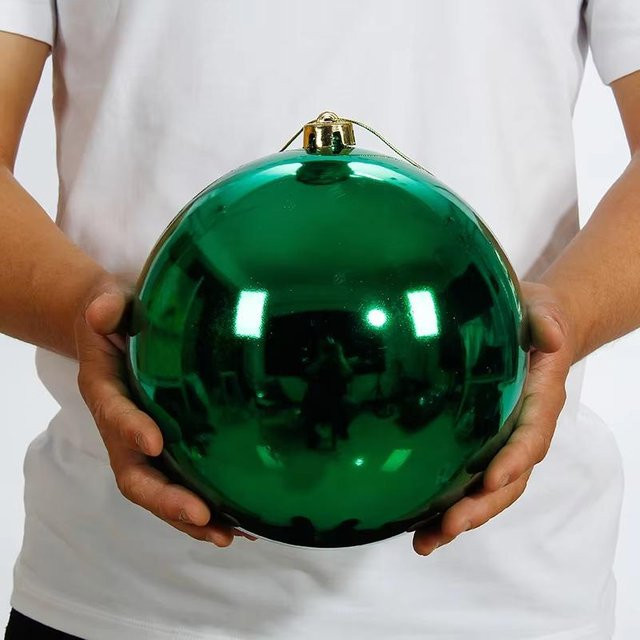 Bruchfeste Plastik-Weihnachtskugel QINGLONG GOODS in Grün, Durchmesser: 20 cm - Bild 1