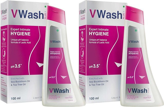 The Wish Health And Beauty VWash Plus Intimpflege Waschlotion, 2 x 100 ml, Damen - Bild 1