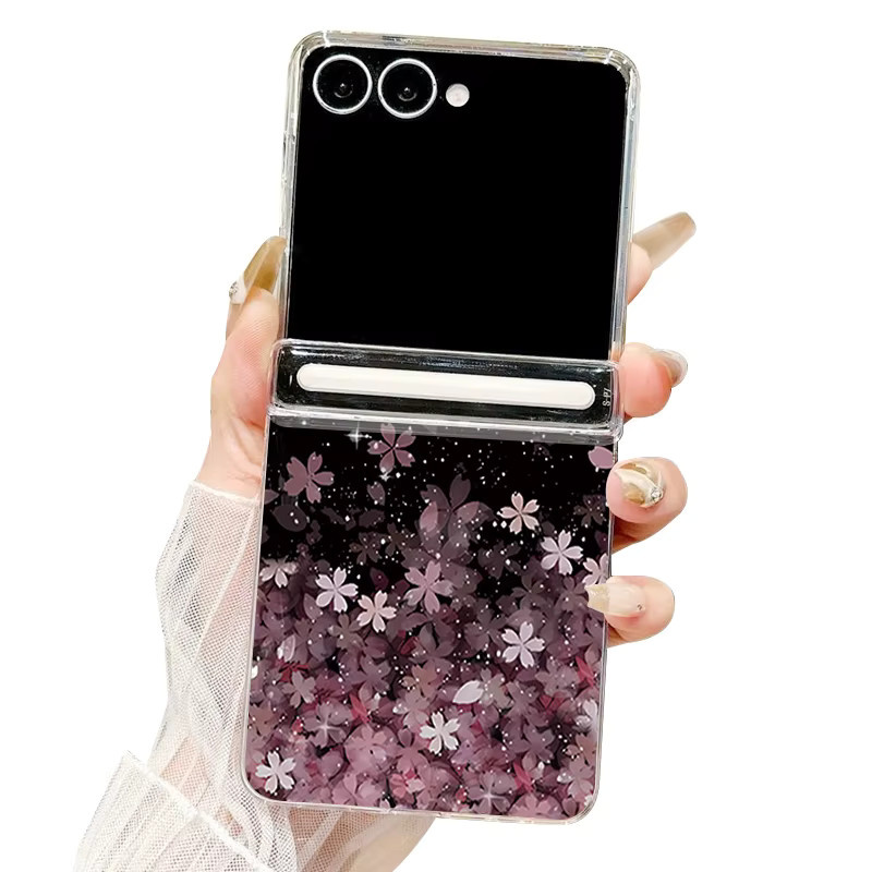 Magnetische Adsorptions-Handyhülle mit Blumenmuster für Samsung Galaxy Z Flip6 und Z Flip5 in Multicolour und Transparent - Bild 6