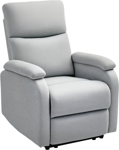HOMCOM Relaxsessel mit Liegefunktion in Grau aus Polyester mit Armlehnen, B/T/H: 69 x 91,5 x 103 cm - Bild 1