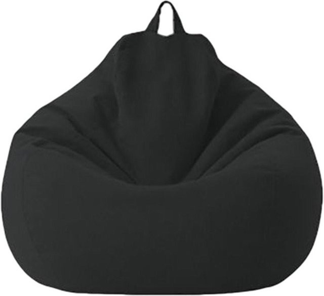 Winnerer Blissful Lazy Bag Sitzsack aus Baumwoll-Leinen in Schwarz für Wohnzimmer, Schlafzimmer oder Terrasse - Bild 1