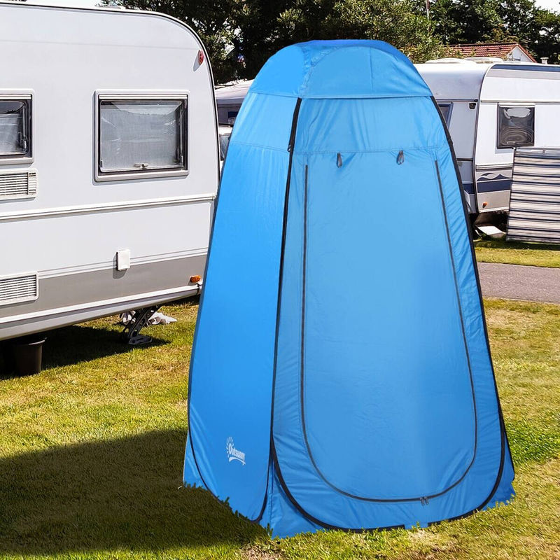 Outsunny Pop-up Wurfzelt für 1 Person aus Polyester Oxford in Blau, B/T/H: 120 x 120 x 190 cm - Bild 3