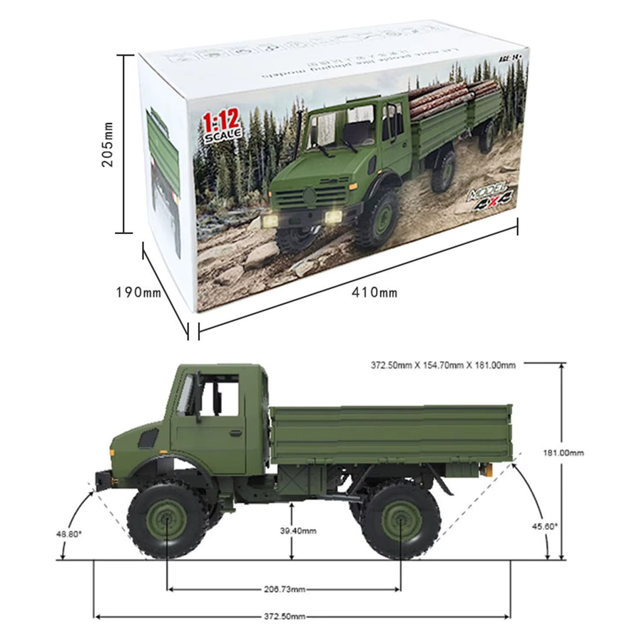 LDRC LDP06 RC Crawler, Automodell, 1/12, 4x4 Geländefahrzeug, ferngesteuert - Bild 2