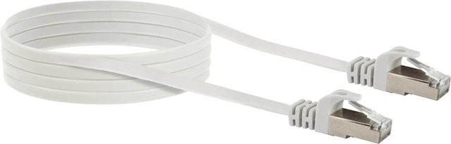 Schwaiger CAT-6 Netzwerkflachkabel U/FTP Ethernet LAN mit RJ45-Stecker, Weiß, 5 m - Bild 1