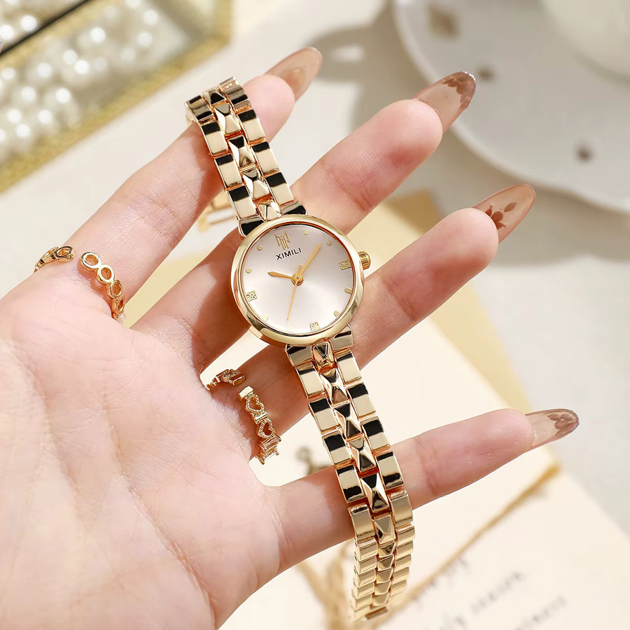 TVK Armbanduhr, Quarz, Edelstahl, Diamantbesetzt, Damen, Weiß - Bild 3