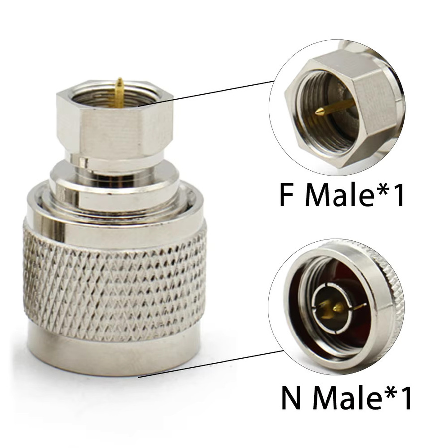 MEYNOOE Coax Konverter Antennen Verlängerung Kabel L16 N Typ zu F Typ, Messing und Kupfer, Silber - Bild 2