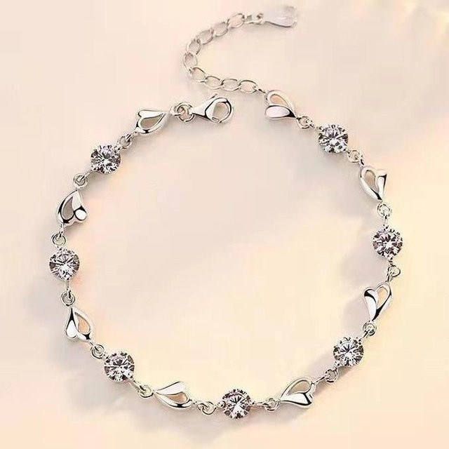POMOiii Armband 925 Silber, Zirkonia, Kristall, Damen, 20cm - Bild 1