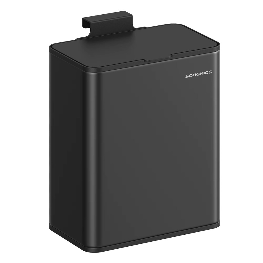 SONGMICS Mülleimer hängend aus Stahl mit Deckel für Biomüll, Schwarz, 8 l - Bild 5