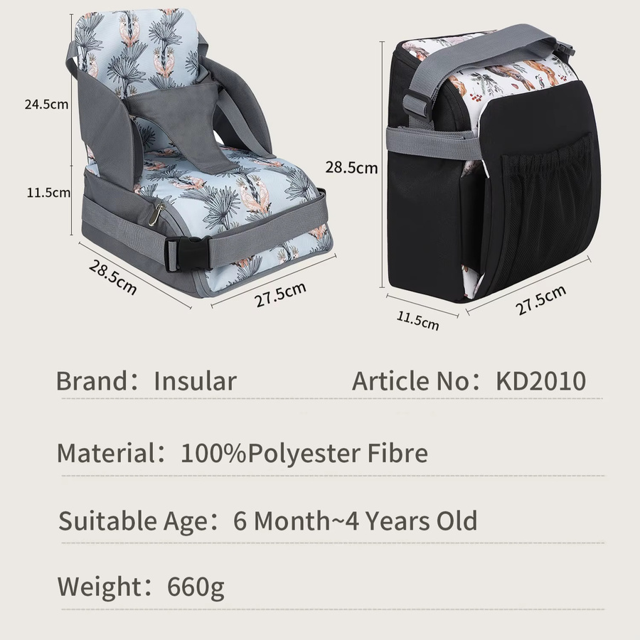 Tragbarer Baby-Sitzerhöhungssitz mit Stauraum und höhenvergrößerndem Kissen für Kleinkinder, Safari, multifunktional und abnehmbar - Bild 5