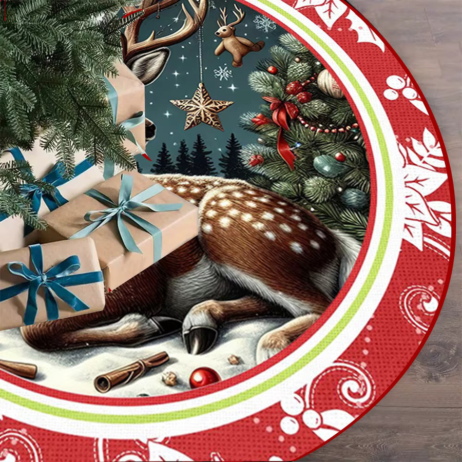VIKAMA Weihnachtsbaum Rock mit Vintage Hirsch Motiv in Multicolour - Bild 4