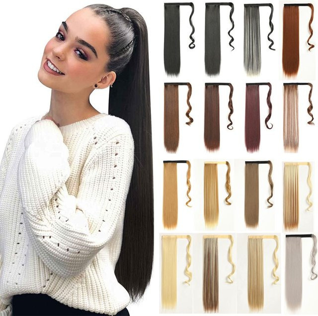 Luxurious Pferdeschwanz zum Anklipsen, synthetisch, hitzebeständig, 22 Zoll, Damen - Bild 1