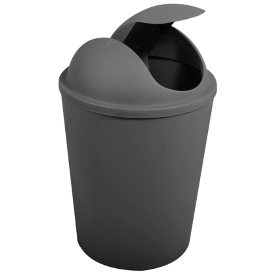 MSV Mülleimer Ako mit Schwingdeckel, Grau, Höhe: 30,5 cm - Bild 2