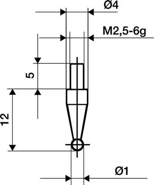 KÄFER Messuhr Set aus Stahl mit 3 mm Durchmesser, 5 Stück - Bild 1