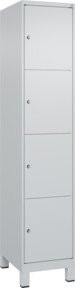 C+P Schließfachschrank Classic PLUS mit Füßen, 1 Abteil, Lichtgrau, B/T/H: 195 x 40 x 50 cm - Bild 1