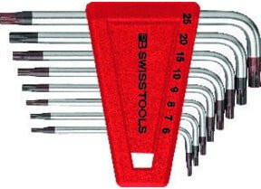 PB Swiss Tools Winkelschraubendreher-Set Torx 8-teilig in Rot mit Kunststoffhalter - Bild 1
