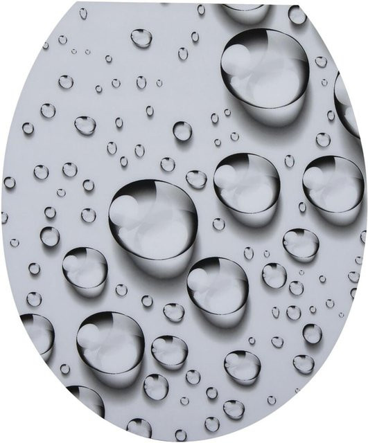 POCOline WC-Sitz Wassertropfen in Hellgrau mit Soft-Close-Funktion aus Kunststoff - Bild 1