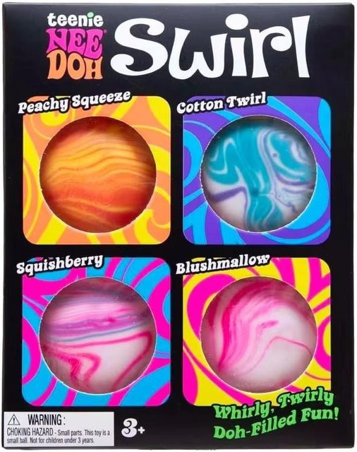 NeeDoh Wirbel Teenie Stressbälle, 4-teiliges Set, Sensorisches Fidget Spielzeug - Bild 1