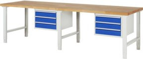 Rau Werkbank höhenverstellbar mit 6 Schubladen, B/T/H: 300 x 90 x 79-114 cm - Bild 1